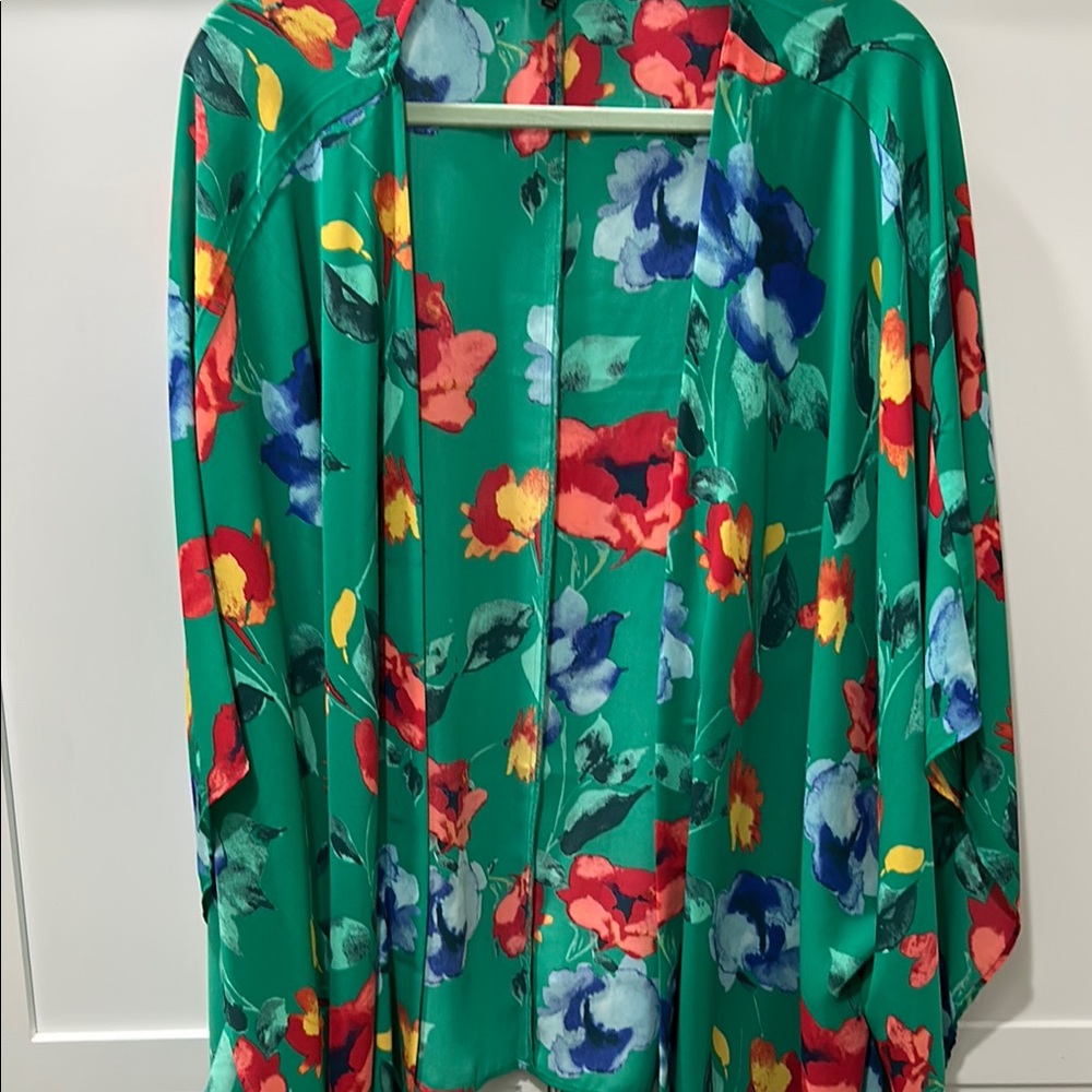 Lane Bryant Floral Green Women's shawl/cover up one size